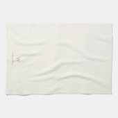 Moderne Ivoor Gouden Script Monogram Theedoek (Horizontaal)
