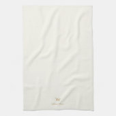 Moderne Ivoor Gouden Script Monogram Theedoek (Verticaal)
