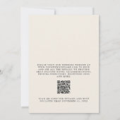Moderne ivoor minimalistische monogram bruiloft QR Kaart (Achterkant)