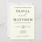 Moderne ivoor minimalistische script bruiloft uitn kaart (Voorkant)