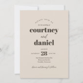 Moderne Ivoor Neutrale Trendy Mix Match Bruiloft Kaart (Voorkant)