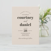 Moderne Ivoor Neutrale Trendy Mix Match Bruiloft Kaart (Staand voorkant)