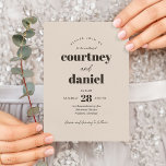 Moderne Ivoor Neutrale Trendy Mix Match Bruiloft Kaart<br><div class="desc">Modern Ivoor Neutral Trendy Mix Match Wedding Invitation beschikt over moderne type paringen in vet,  moderne kleuren.</div>