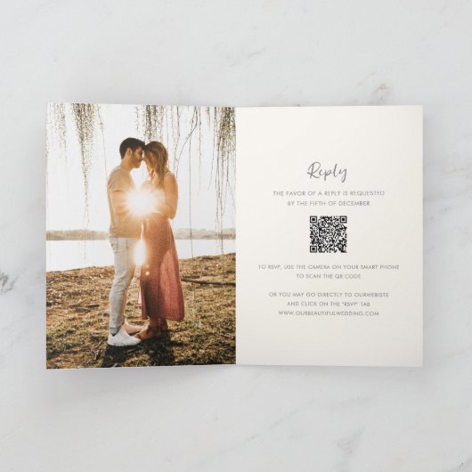 Moderne ivoor QR-code Eenvoudige bruiloft (Binnen)