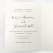 Moderne ivoor QR-code Eenvoudige bruiloft Drieluik Uitnodiging (Binnenzijde eerst)