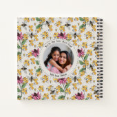 Moderne Ivoor Queen Bee & Bloemen Vrouwelijk Monog Notitieboek (Achterkant)