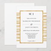 Moderne ivoor - witte gouden strepen - grens bruil kaart (Voorkant / Achterkant)