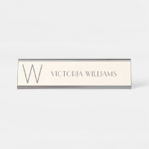 Moderne ivoorgrijze minimalistische monogram