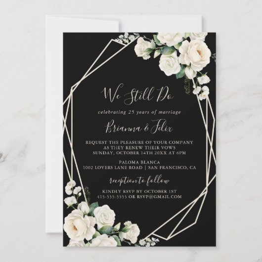 Moderne ivoren bloem doen we nog steeds gelofte va kaart (Voorkant)