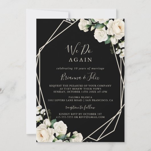 Moderne ivoren bloem doen we opnieuw gelofte verni kaart (Voorkant)