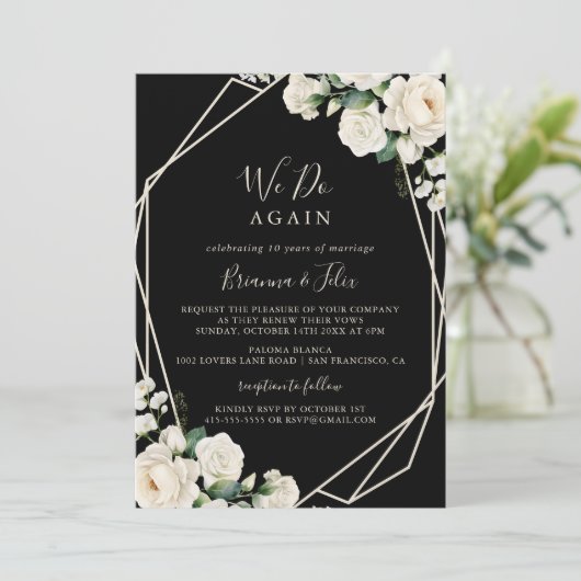 Moderne ivoren bloem doen we opnieuw gelofte verni kaart (Staand voorkant)