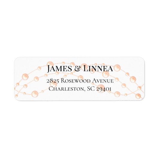 Moderne Ivoren Blush Romantische Parel Neutrale Hu Etiket (Voorkant)