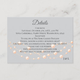 Moderne Ivoren Blush Romantische Parel Neutrale Hu Informatiekaartje