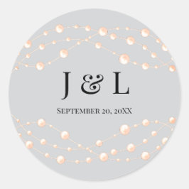 Moderne Ivoren Blush Romantische Parel Neutrale Hu Ronde Sticker