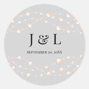 Moderne Ivoren Blush Romantische Parel Neutrale Hu Ronde Sticker