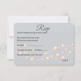 Moderne Ivoren Blush Romantische Parel Neutrale Hu RSVP Kaartje