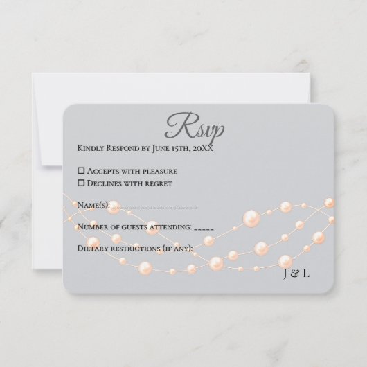 Moderne Ivoren Blush Romantische Parel Neutrale Hu RSVP Kaartje (Voorkant)