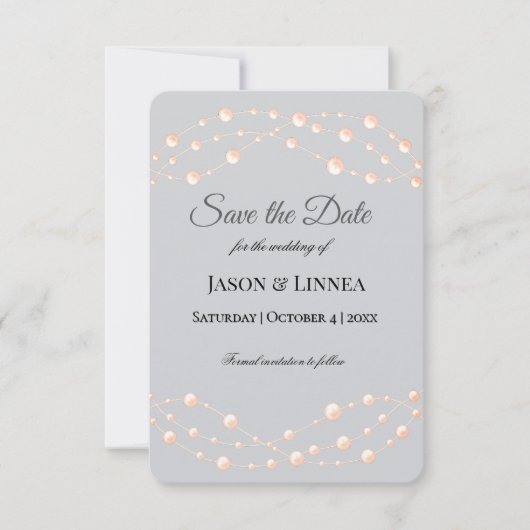 Moderne Ivoren Blush Romantische Parel Neutrale Hu Save The Date (Voorkant)