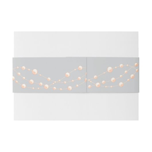 Moderne Ivoren Blush Romantische Parel Neutrale Hu Uitnodigingen Wikkel (Achterkant Voorbeeld)