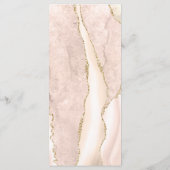 Moderne Ivoren Gouden Agaten Bruiloft Menu (Achterkant)