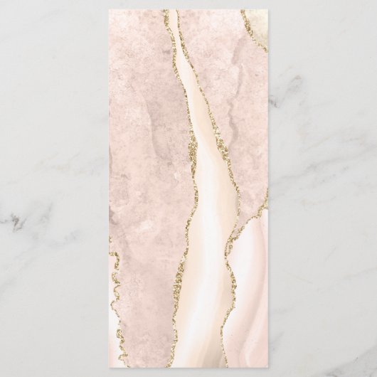 Moderne Ivoren Gouden Agaten Bruiloft Menu (Achterkant)