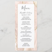 Moderne Ivoren Gouden Agaten Bruiloft Menu (Voorkant)