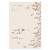 Moderne ivoren terracotta Minimal Leaves Place Car Kaart (Voorkant)