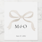 Moderne Ivoren Witte Boog Waterverf Monogram Huwel Wijn Etiket (Enkel label)