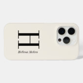 Moderne Ivoren Zwarte Monogram Naam Case-Mate iPhone Case (Achterkant (horizontaal))