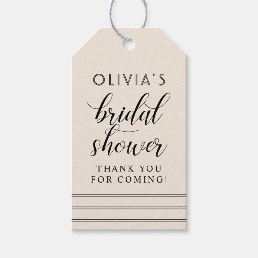Moderne Ivoren Zwarte Script Trouw Bruidsfeest Fav Cadeaulabel (Voorkant)