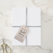 Moderne Ivoren Zwarte Script Trouw Bruidsfeest Fav Cadeaulabel (Met Touw)