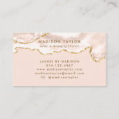 Moderne Ivory Gold Glitter Sparkle Marble Agate Visitekaartje (Achterkant)