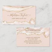 Moderne Ivory Gold Glitter Sparkle Marble Agate Visitekaartje (Voorkant / Achterkant)