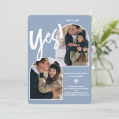 Moderne ja 2 foto's met rand verloving aankondiging (Staand voorkant)