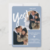 Moderne ja 2 foto's met rand verloving aankondiging (Voorkant)