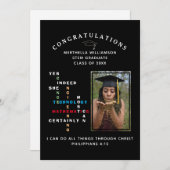 Moderne JA ZE KAN STEM BEGELEIDEN Afstuderen Aankondiging (Voorkant / Achterkant)