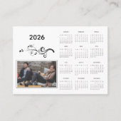 Moderne Jaar 2026 Fotokalender met Foliage Visitekaartje (Voorkant)
