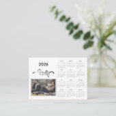 Moderne Jaar 2026 Fotokalender met Foliage Visitekaartje (Staand voorkant)