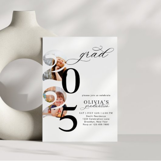 Moderne Jaar Foto Sjabloon Afstudeerfeest Kaart