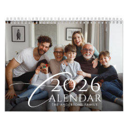 Moderne Jaaroverzicht Aangepaste Familie Foto 2026 Kalender