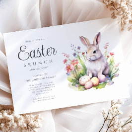 Moderne jacht op konijnen eitjes en Pasen brunch Kaart