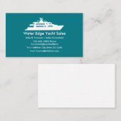 Moderne jacht-verkoop visitekaartje (Voorkant / Achterkant)