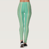 Moderne Jade Groen Gestreepte Patroon Leggings (Achterkant)
