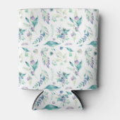 Moderne jade groene lavendel waterverf bloemig blikjeskoeler (Voorkant)