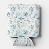 Moderne jade groene lavendel waterverf bloemig blikjeskoeler (Achterkant)