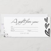 Moderne j'adore zwart-wit cadeaubon kaart (Achterkant)