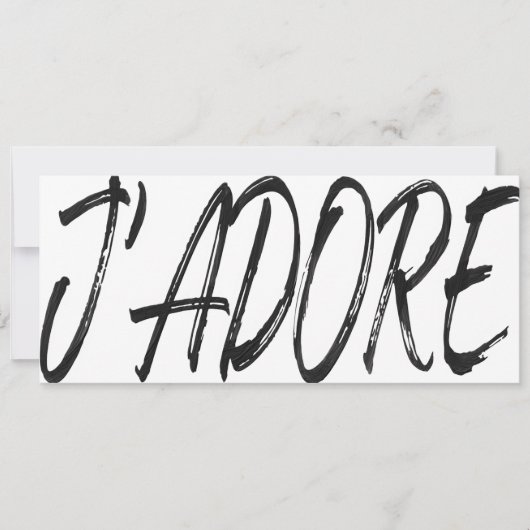 Moderne j'adore zwart-wit cadeaubon kaart (Voorkant)