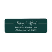 Moderne jager groen stijlvol bruiloft retour adres etiket (Voorkant)