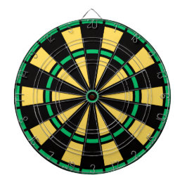 Moderne Jamaica Kleuren Zwart Groen en Goud Dartbord