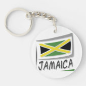 Moderne Jamaicaanse vlag typografie Sleutelhanger (Voorkant)